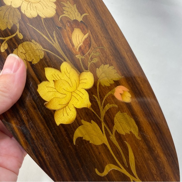 🎉LAST CALL🎉Vintage Walter Stahli Switzerland Wood Inlay Floral Wall Hanging - Picture 7 of 16